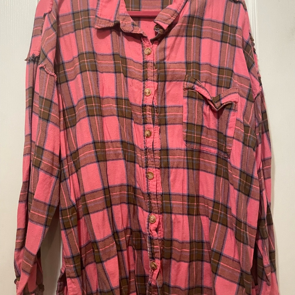 White Birch Pink Plaid Shirt
